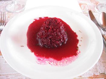 Beterraba ralada e cozida, com cebola e temperos