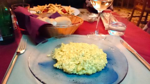 Risotto de abóbora com gorgonzola do simpático Tre RisottiRisotto de abóbora com gorgonzola do simpático Tre Risotti